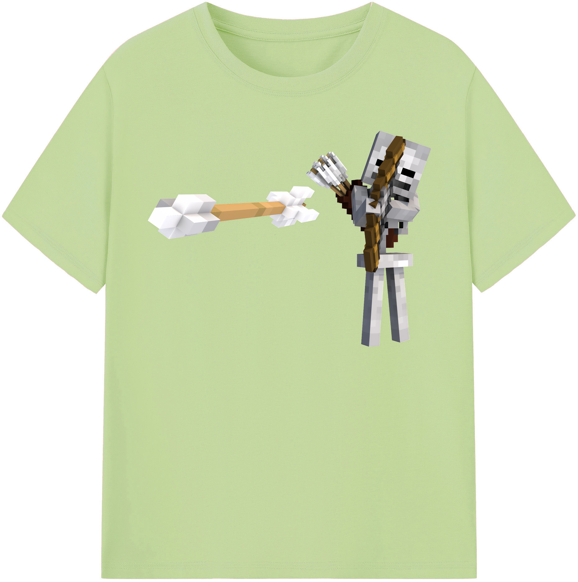（画像用） マインクラフト ブロックの世界 Minecraft MC Block world 綿100％半袖Tシャツ（フロントプリント）
